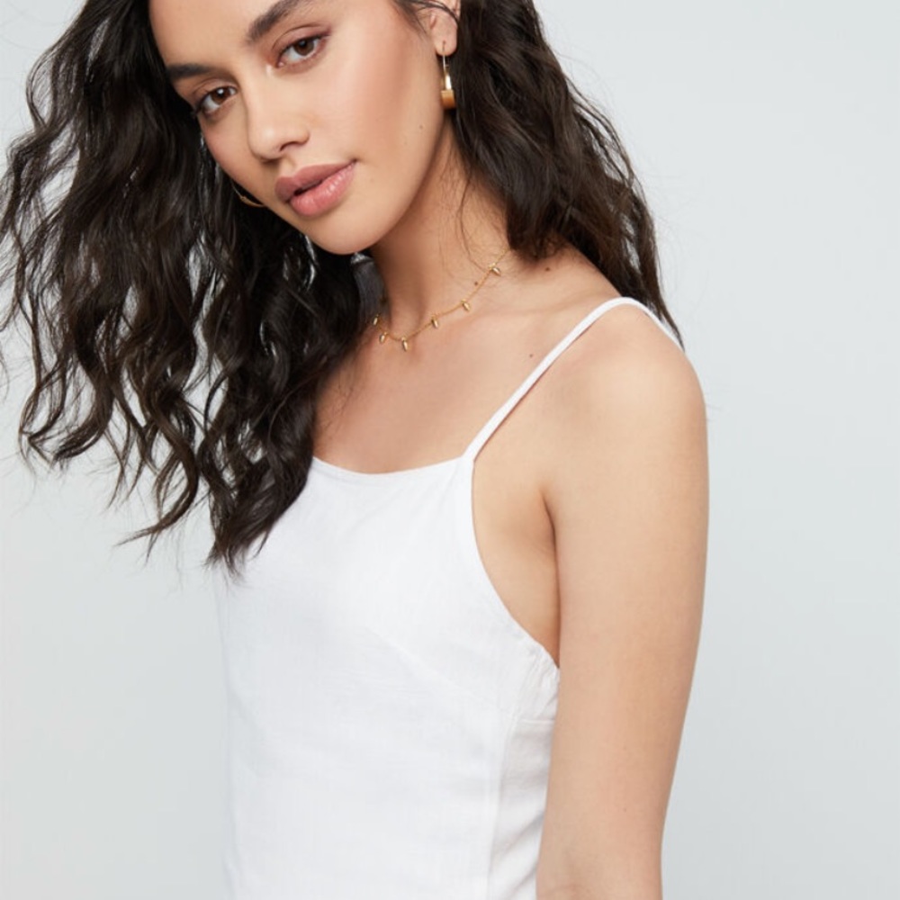 LA Hearts Tie Back Linen Shift Dress